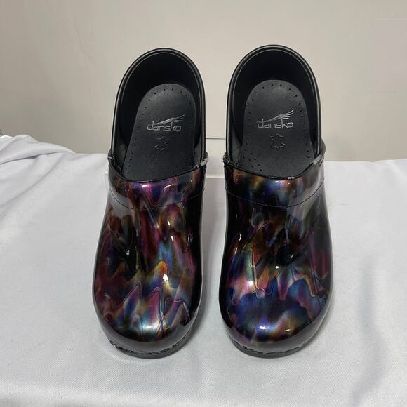 Dansko Clogs Women's EU 40 US 9.5  Multicolor Swirl Rainbow Slip On Comfort Shoe - Picture 7 of 9